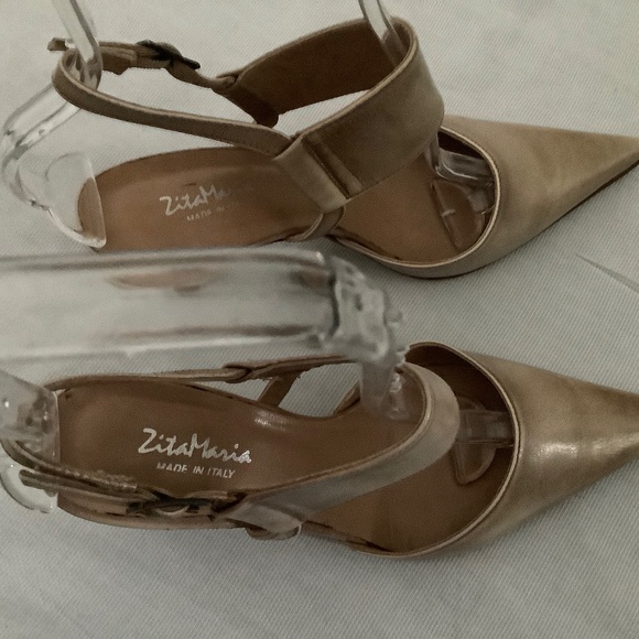 Woman Shoes by ZITA MARIA Made in ITALY Size 7.5 Color Beige - Picture 9 of 12